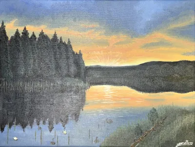 Artwork Kväll vid sjön - DreamStudio